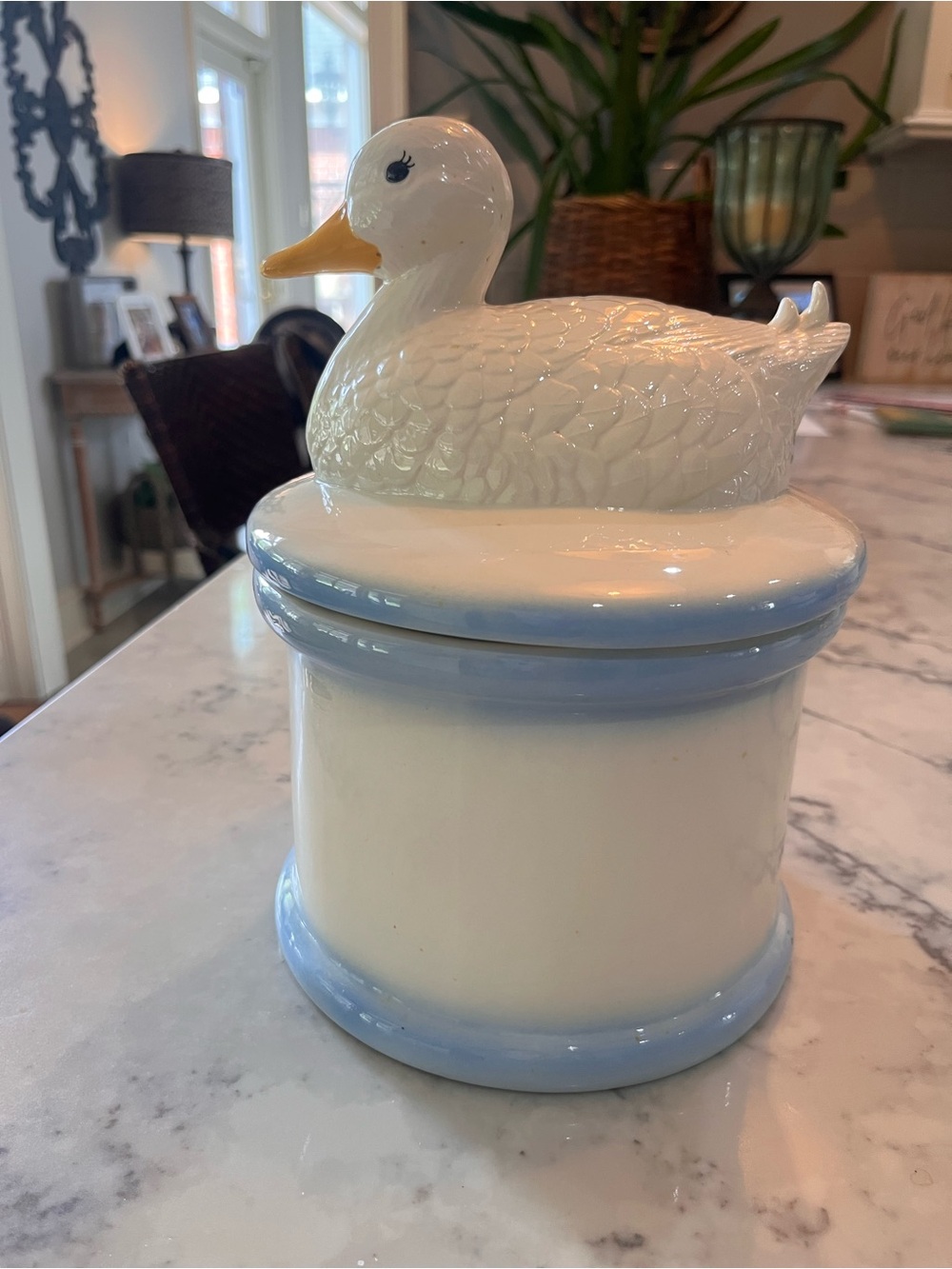 VTG Ceramic Pottery Duck Cookie Jar  Or Canister 10”
Great Condition!
